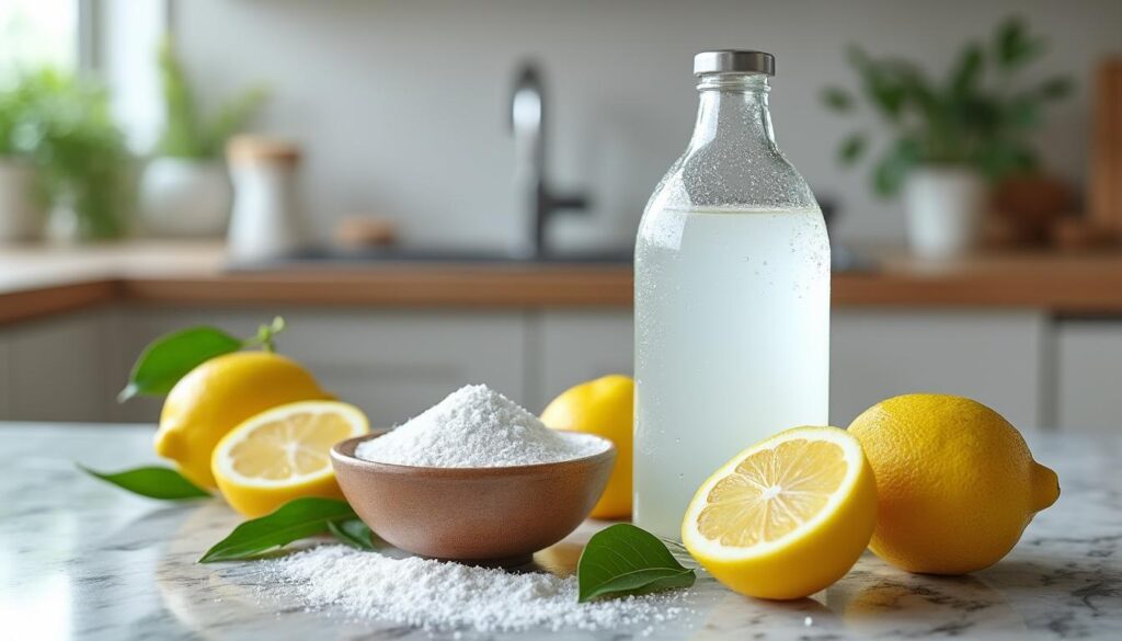découvrez comment le vinaigre blanc, le bicarbonate et le citron forment un trio magique pour un entretien naturel et efficace de votre maison.
