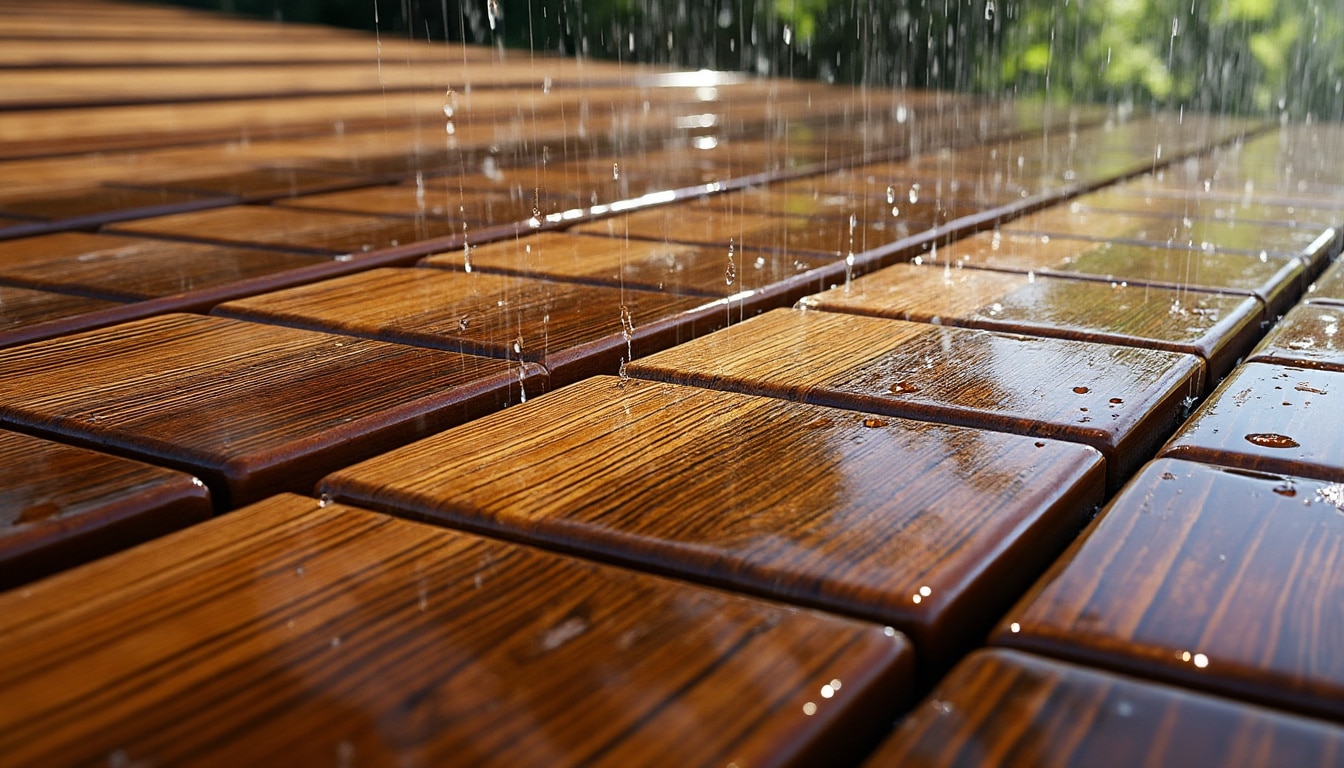le traitement hydrofuge protège durablement la charpente en bois en empêchant les infiltrations d'eau de pluie, prolongeant ainsi sa résistance et sa longévité.