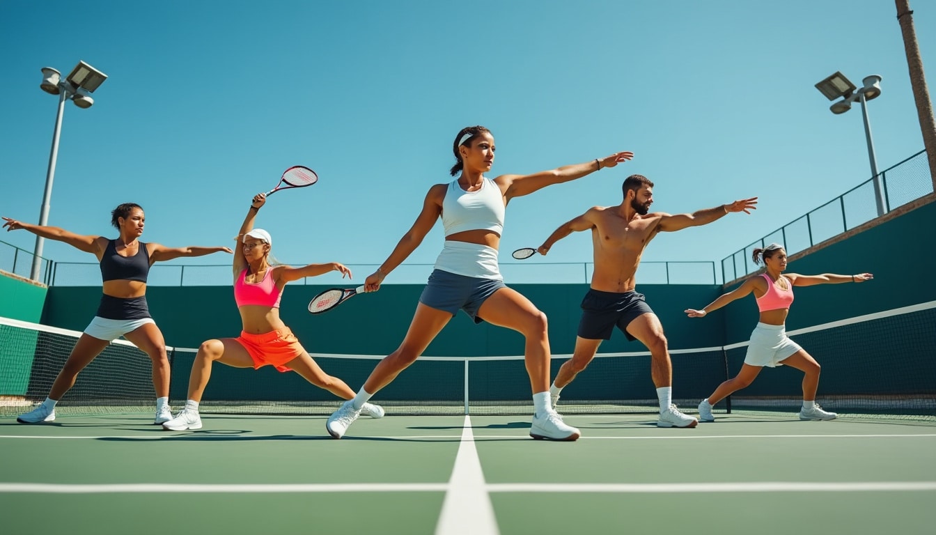 découvrez comment les étirements activo-dynamiques préparent efficacement les articulations des joueurs de tennis pour améliorer leurs performances et prévenir les blessures.